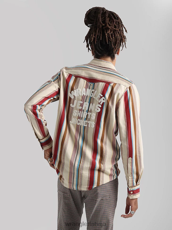 azul zils 20 reižu konkurētspējīgs moderna komforta krekls ar garām piedurknēm rietumu apdruku vīriešiem apģērbs Wrangler BFNTB481